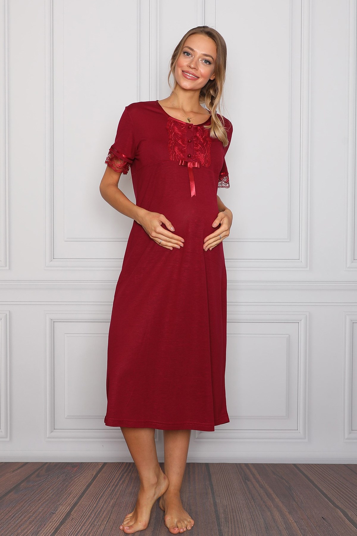 Lohusa Hamile 22003 Bordo Lohusa Gecelik