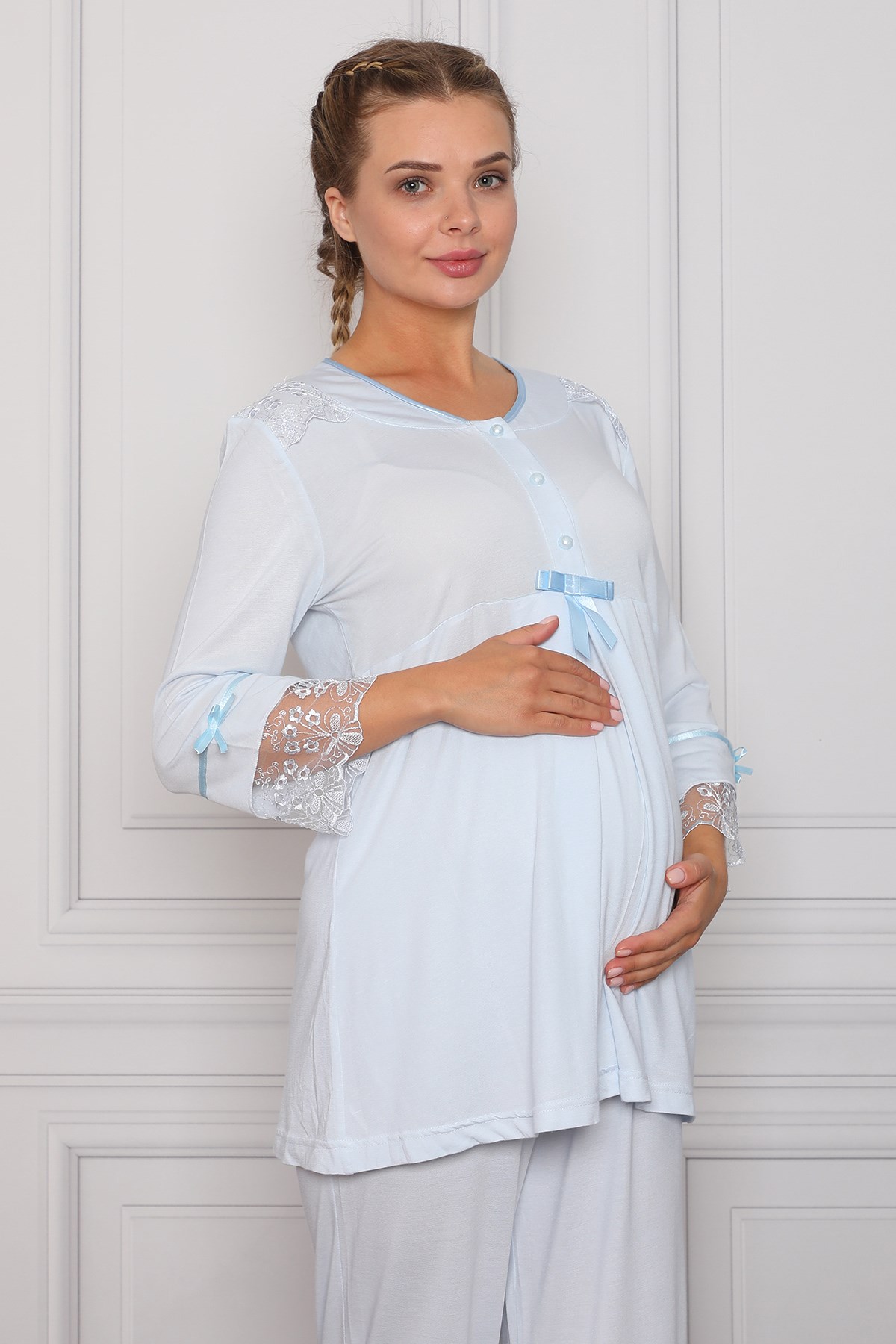Lohusa Hamile 22010 Mavi Lohusa Pijama