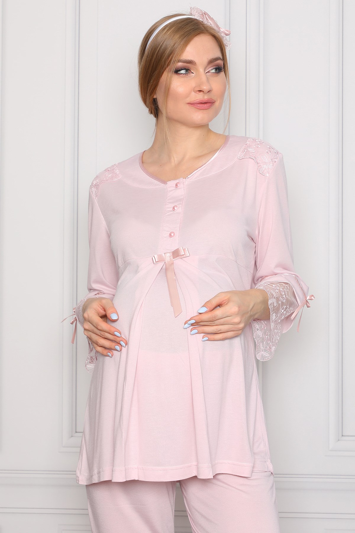 Lohusa Hamile 22010 Pembe Lohusa Pijama