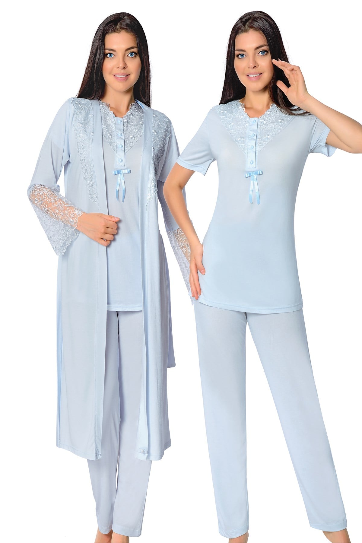 Lohusa Hamile 2354 Mavi Lohusa Pijama Takımı