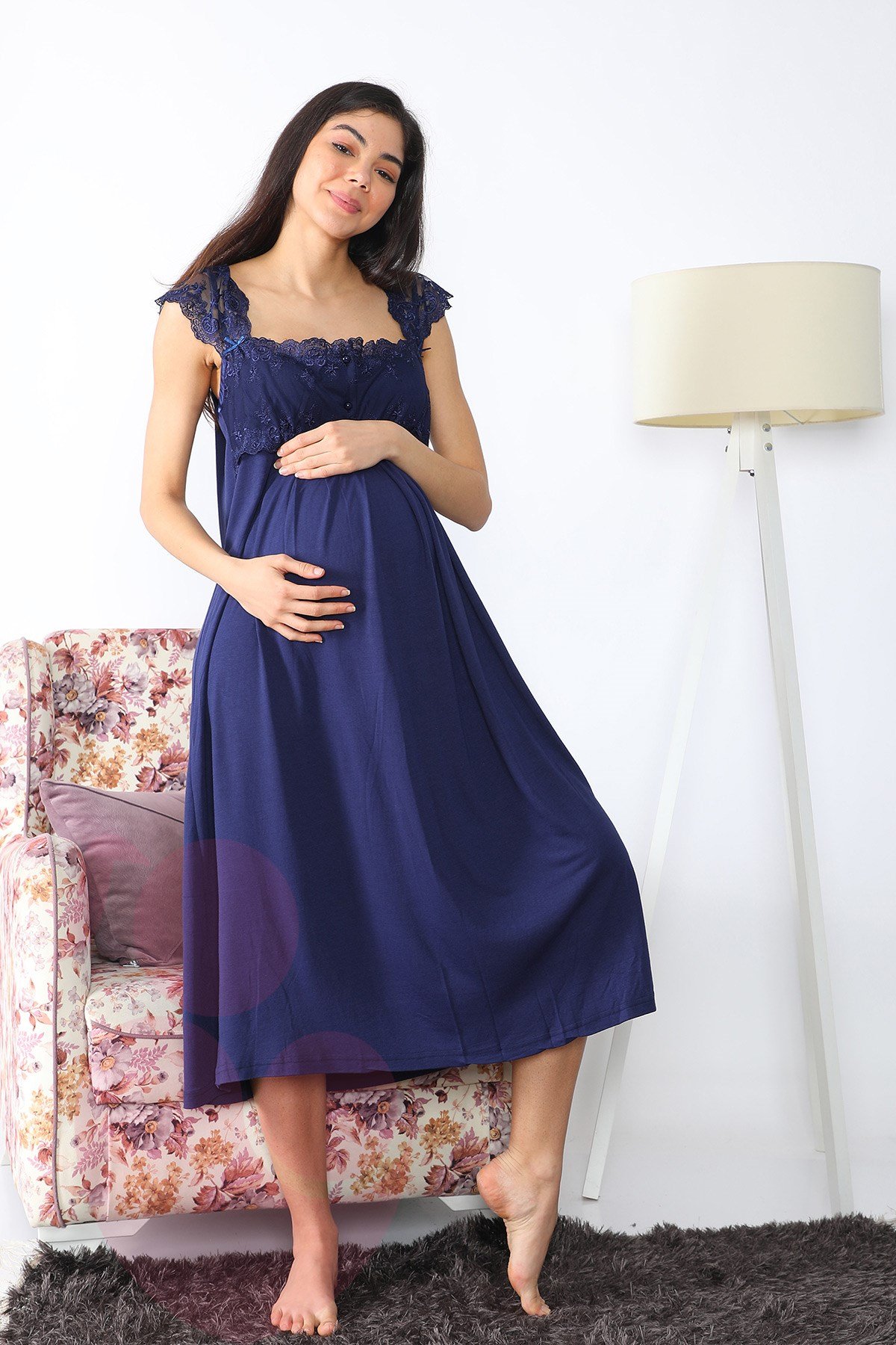 Lohusa Hamile 2504 Lacivert Lohusa Gecelik Takımı