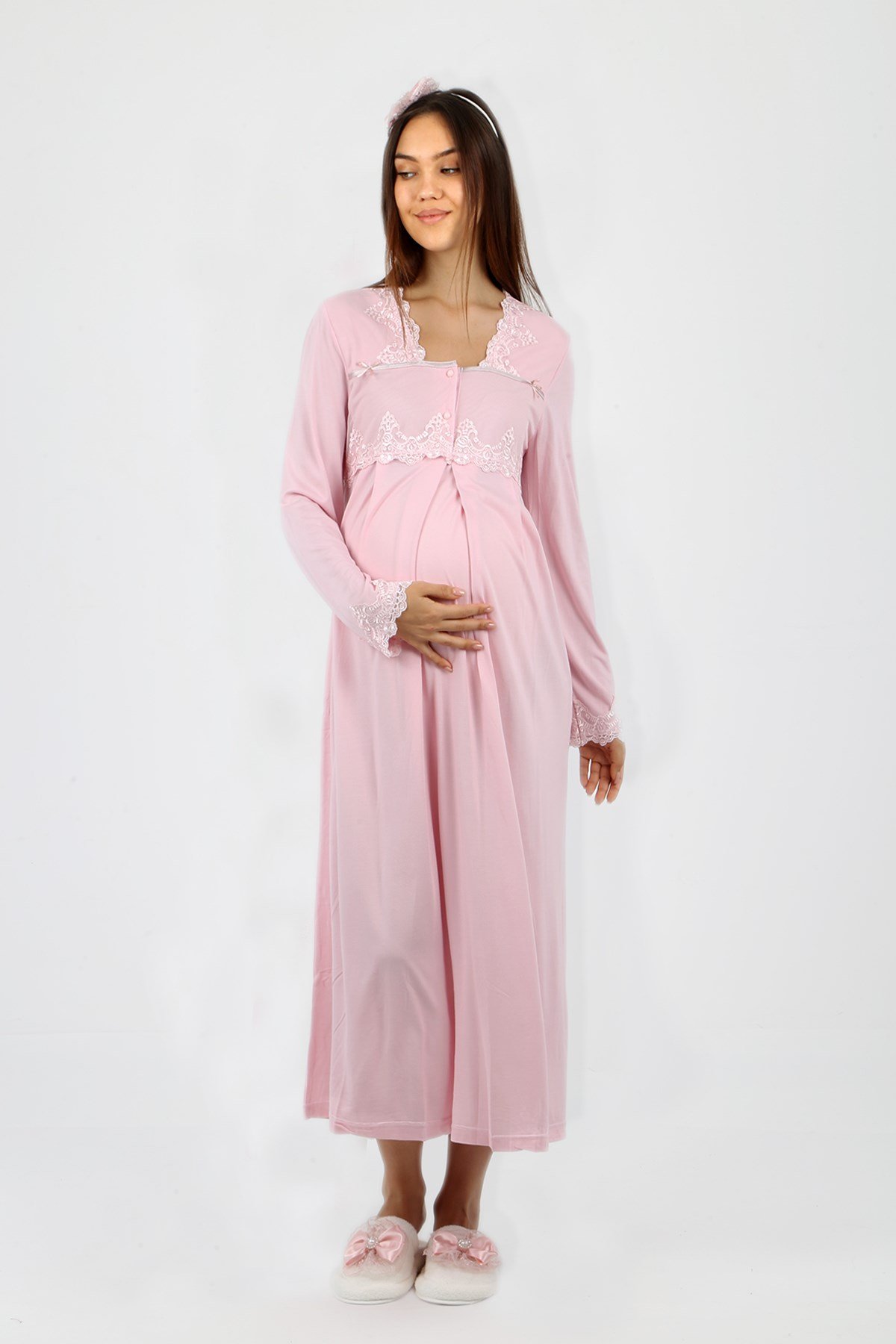Lohusahamile 70150 Powder Pink Princess Dressing Gown Maternity