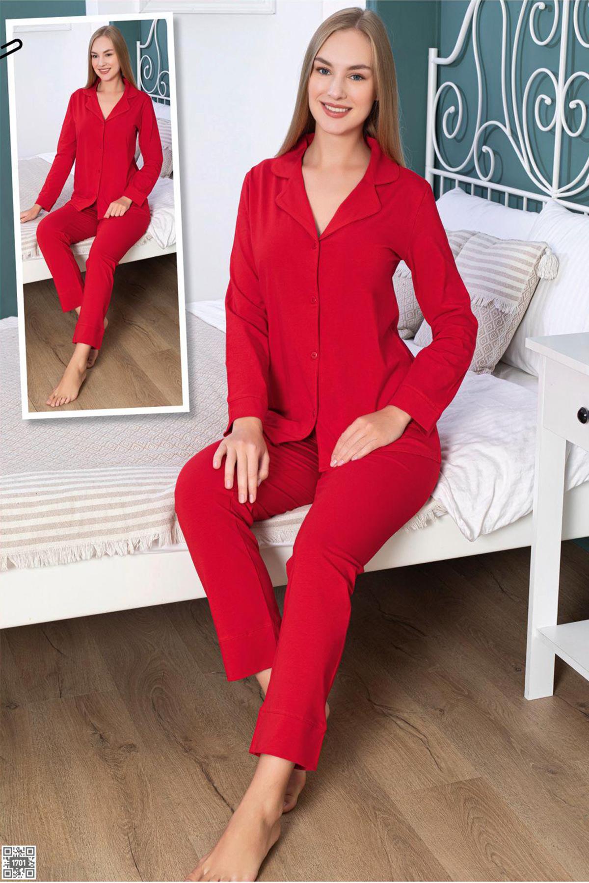 MD style 1002 Önden Düğmeli Lohusa Pijama Takımı