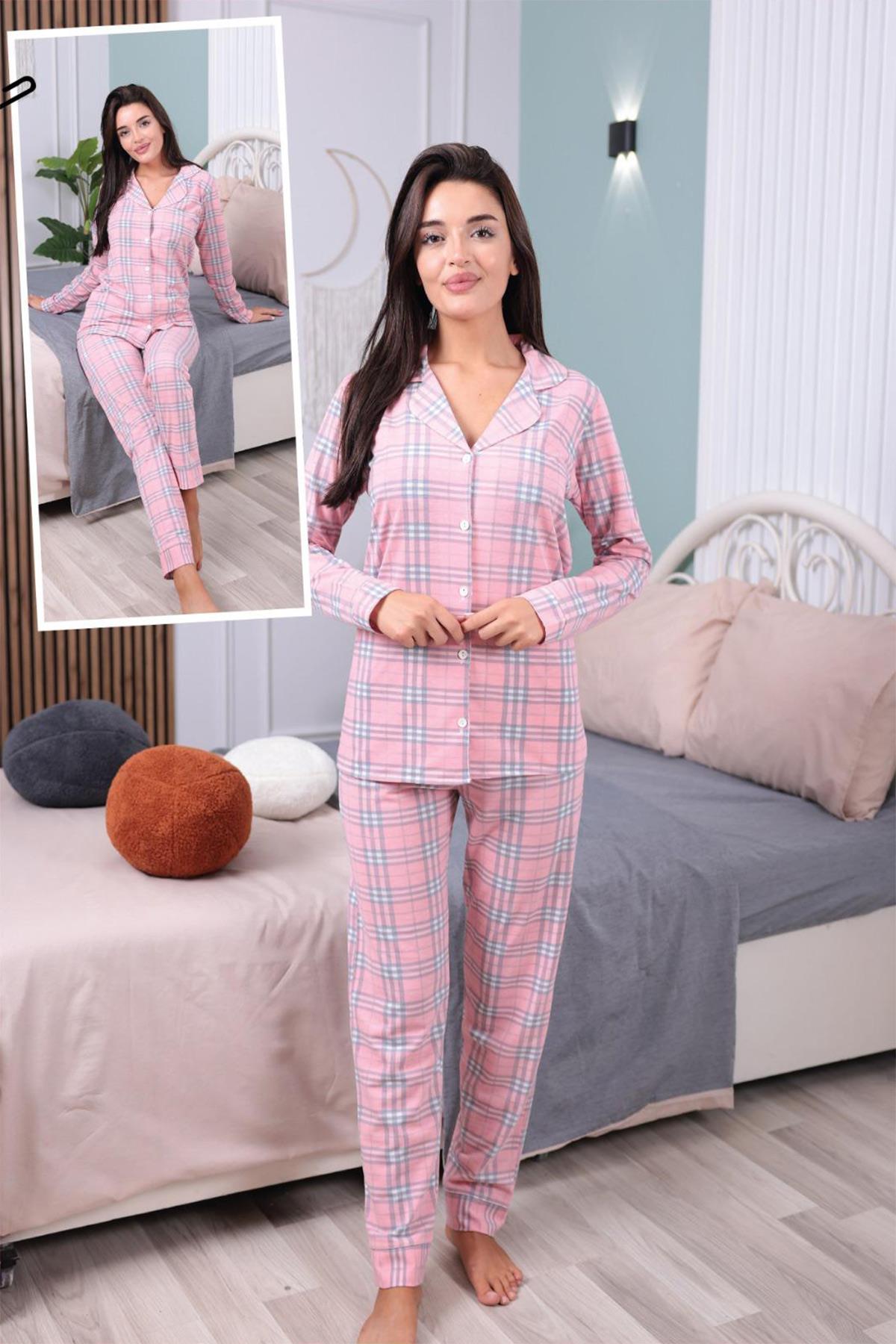 MD style 1005 Önden Düğmeli Lohusa Pijama Takımı