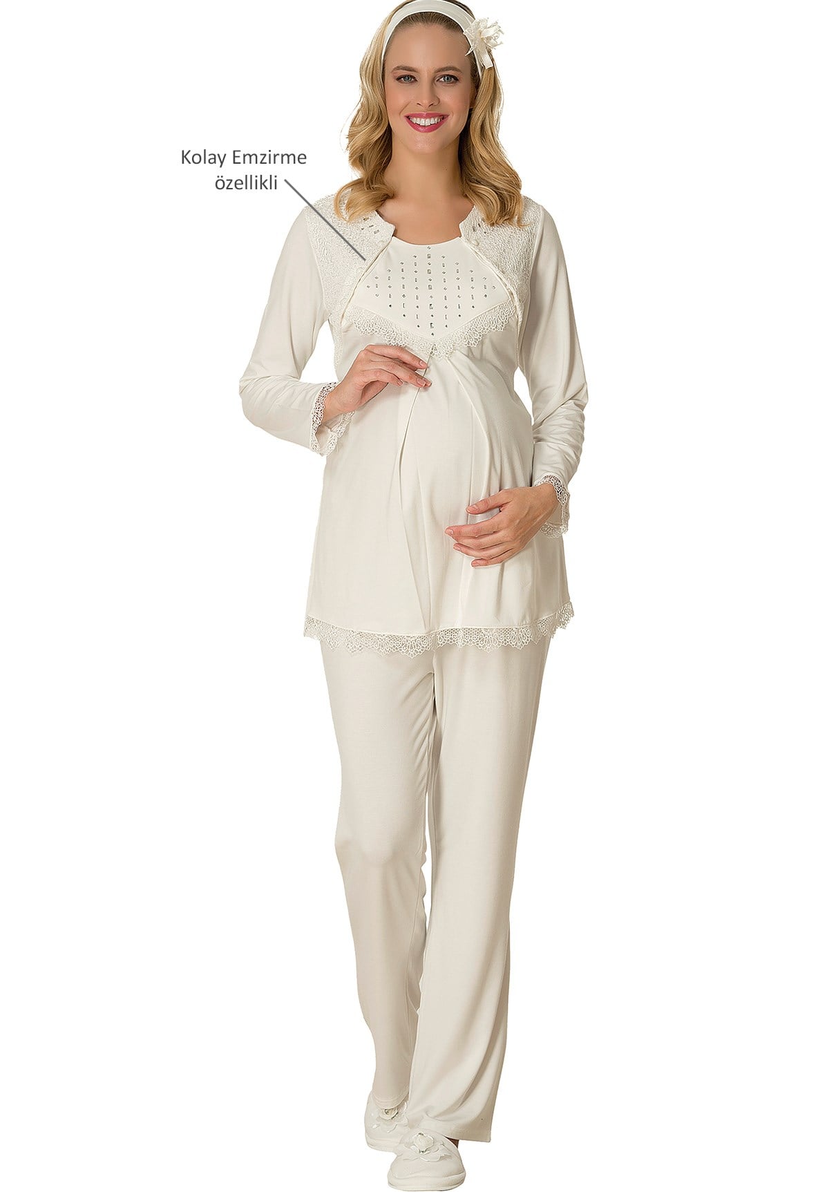 Mecit 1711 Taş Robalı Lohusa Pijama Takımı
