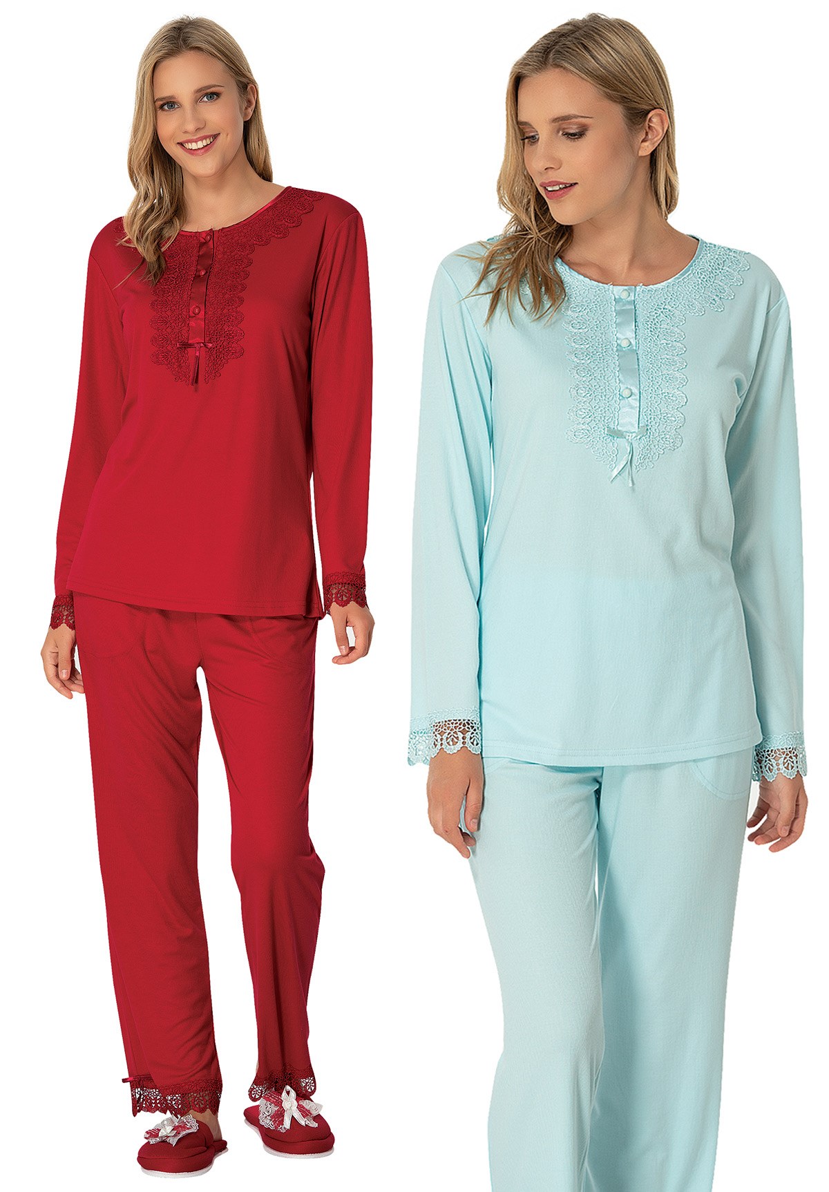 MECIT 1733 Lace Collar Maternity Pajama Set