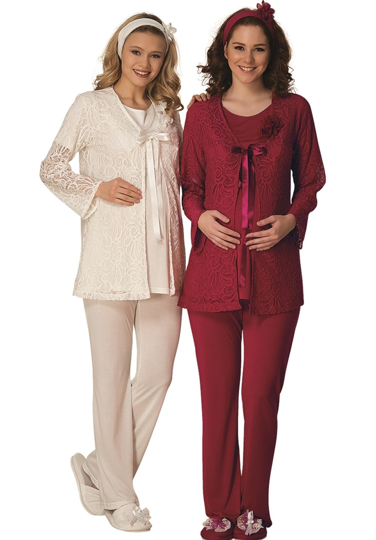 MECIT 1806 Maternity Pajama and Robe Set