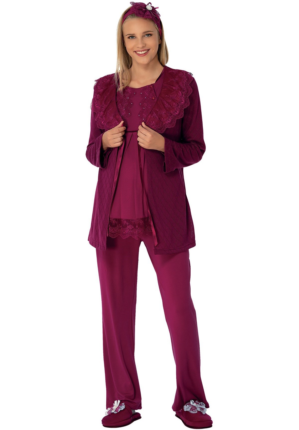 MECIT 1904 Maternity Pajama and Knitwear Robe Set
