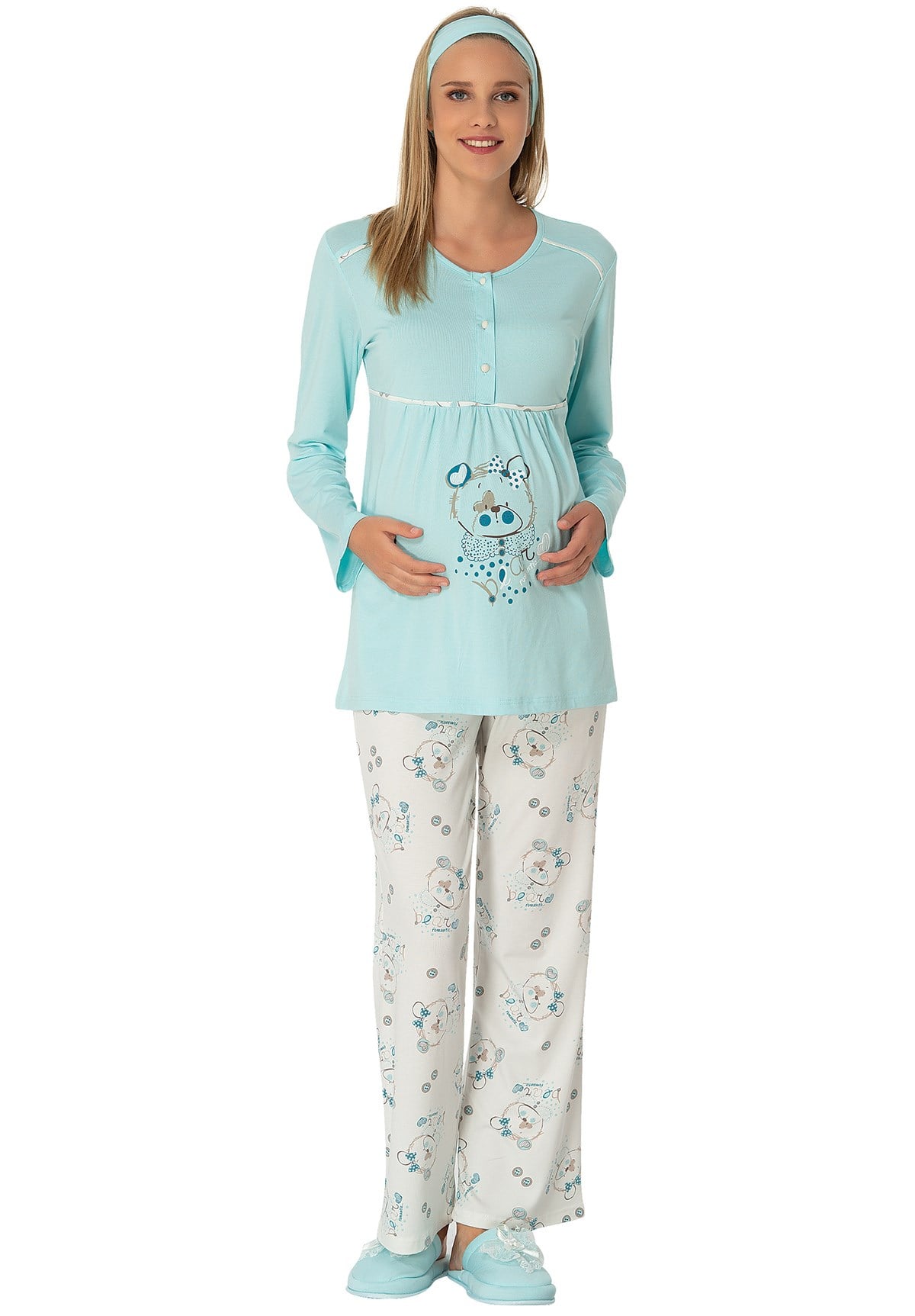 MECIT 1916 Teddy Bear Printed Maternity Pajama