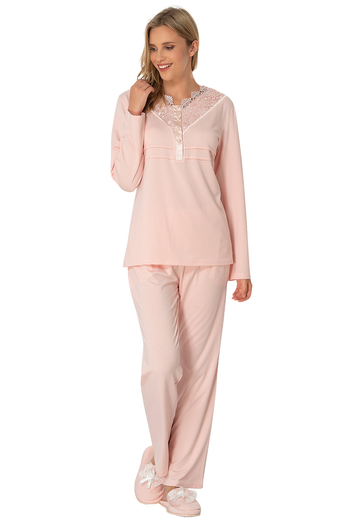 MECIT 1934 Guipure Collar Maternity Pajama Set