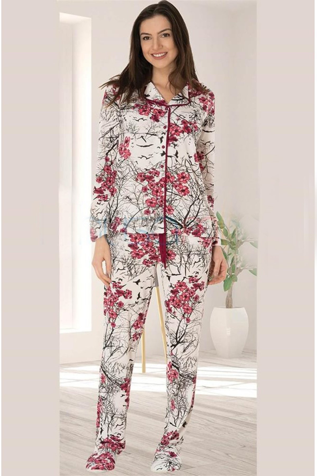 Mecit 5104 Önden Düğmeli Lohusa Pijama Takımı