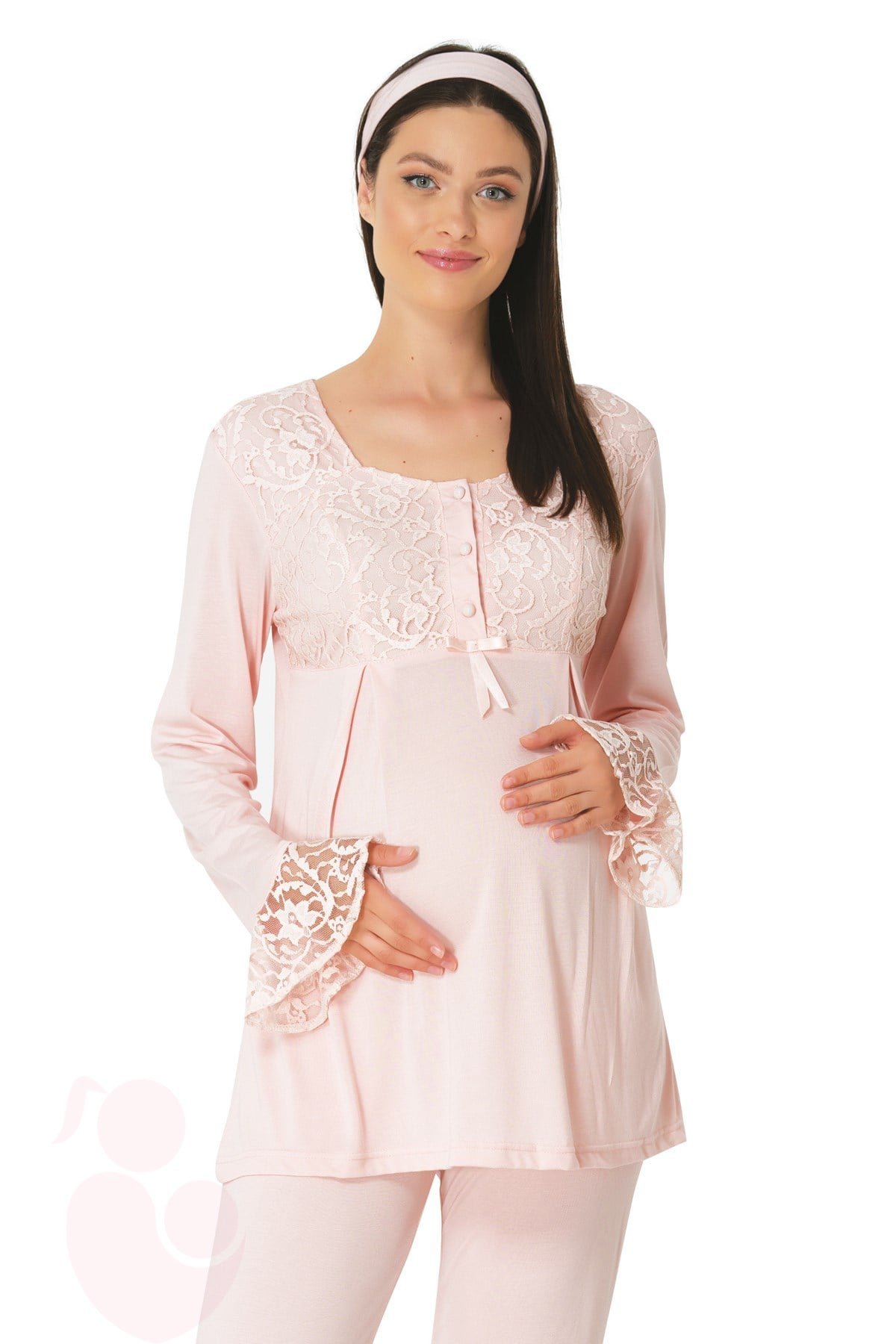 Mecit 5318 Pudra Pembe Lohusa Pijama