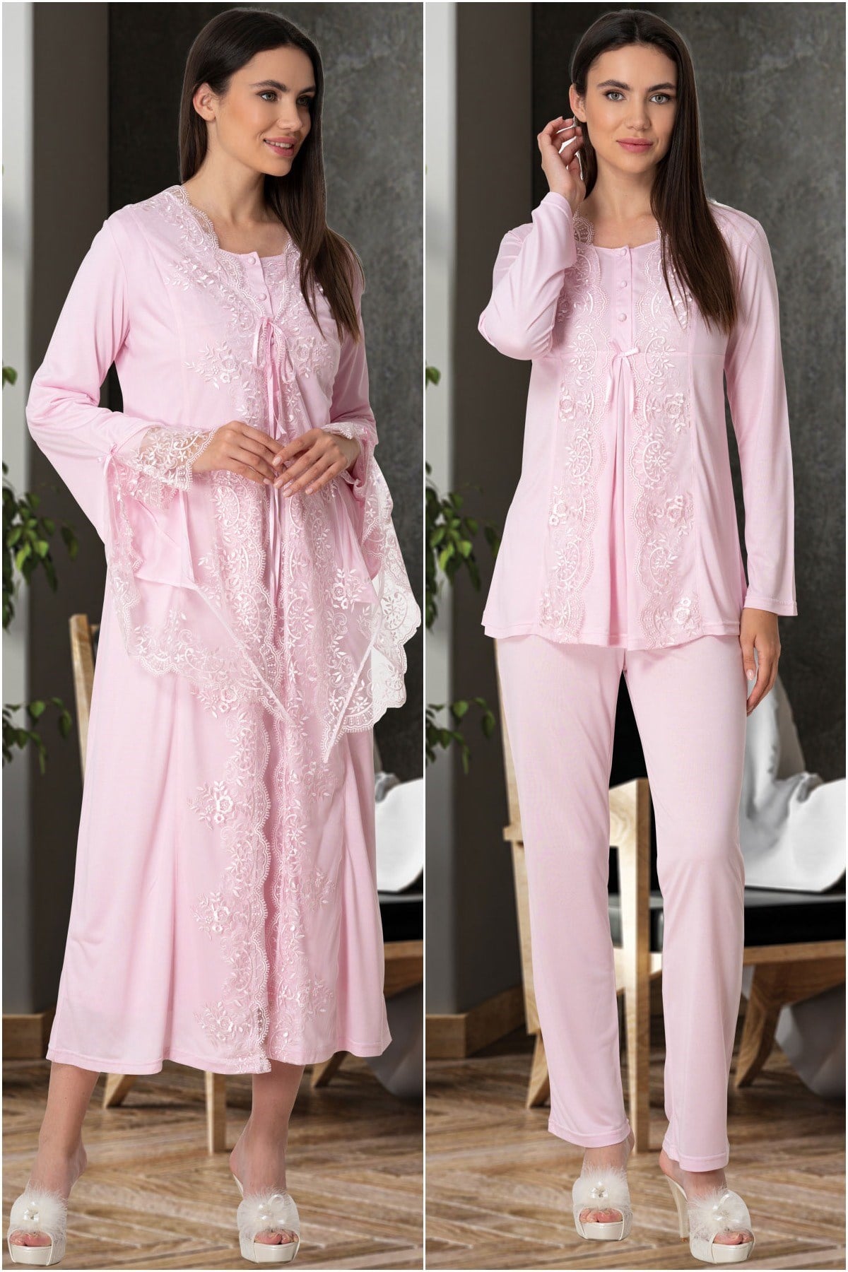 Mecit 5565 Pembe Lohusa Hamile 4Lü Set