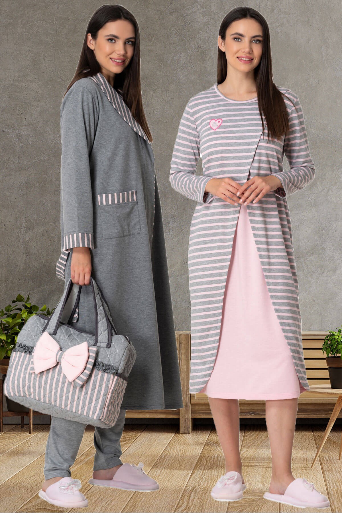 Mecit 5577 Pembe Lohusa Hamile 4lü Set
