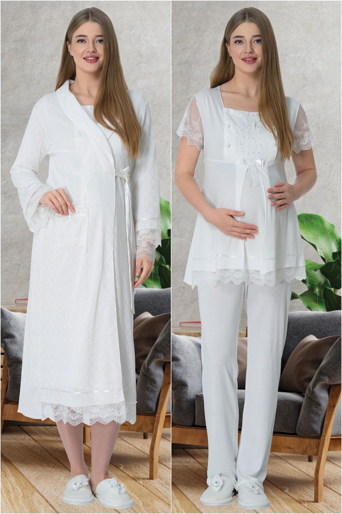 Mecit 5623 Ekru Lohusa Hamile 4Lü Set