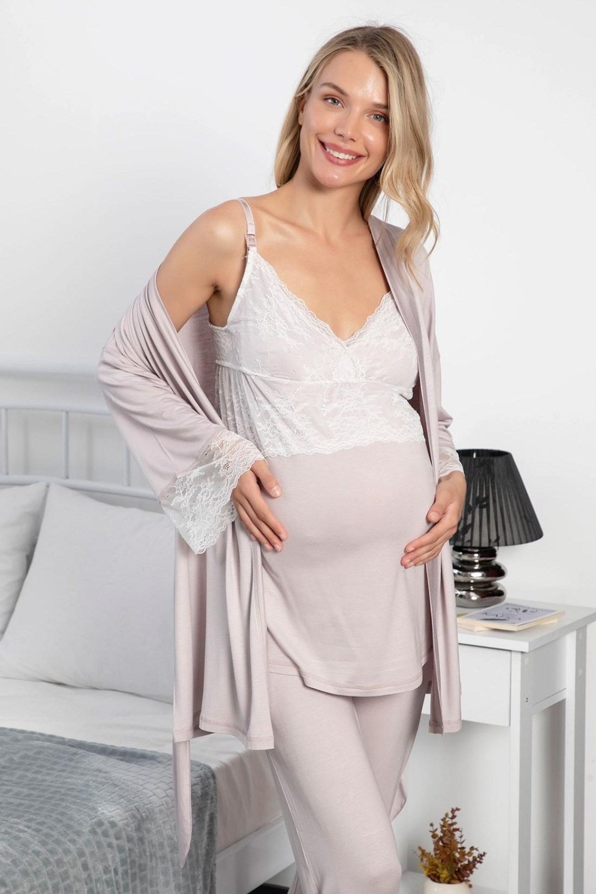 Monamise 18196 Sabahlıklı Lohusa Pijama