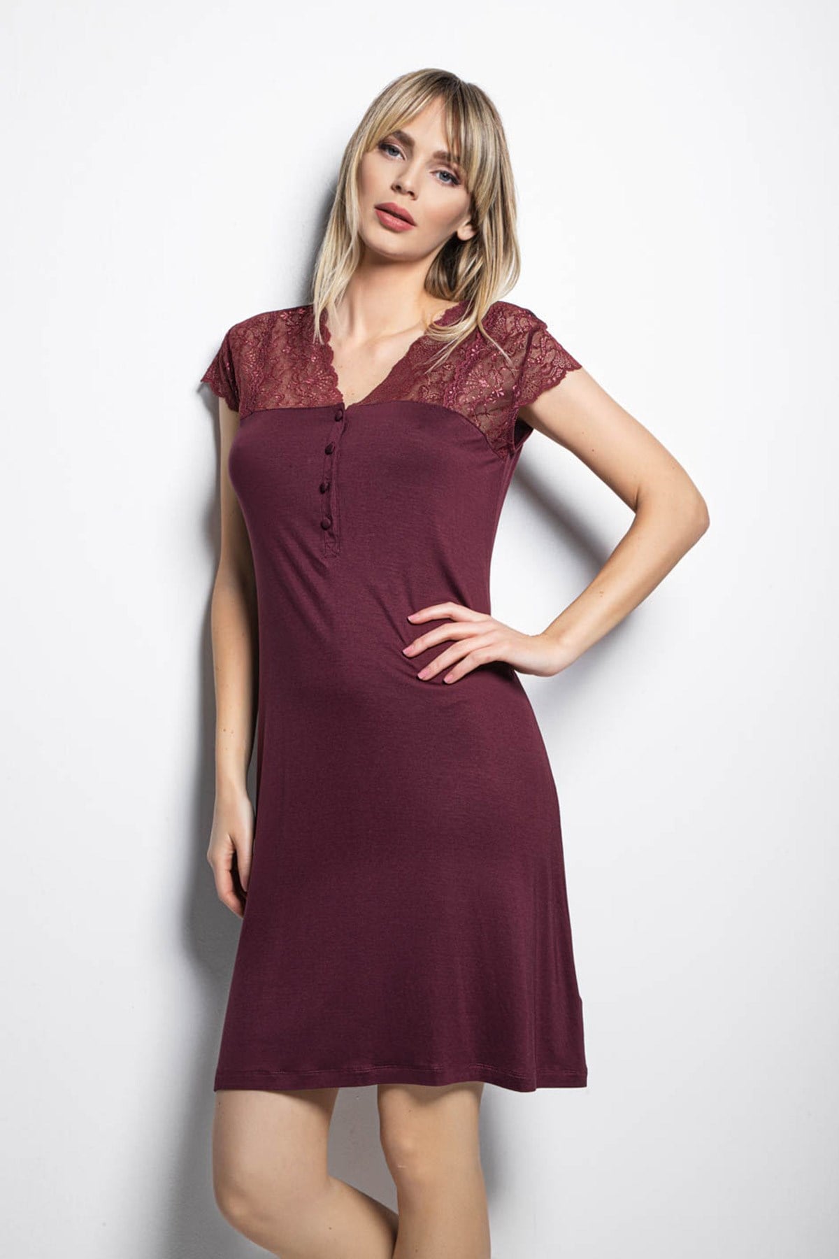 Monamise 19229 French Lace Maternity Nightgown