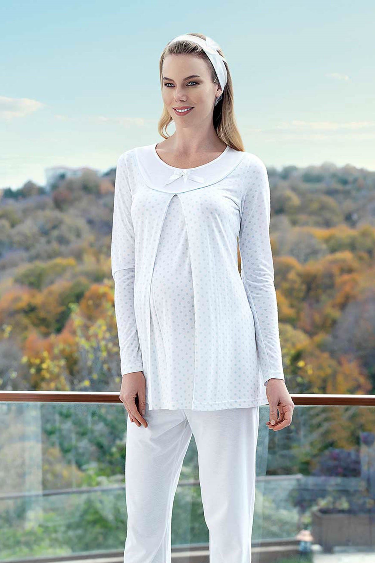 Oyda 23-414 Puan Detaylı Hamile Lohusa Pijama Takımı