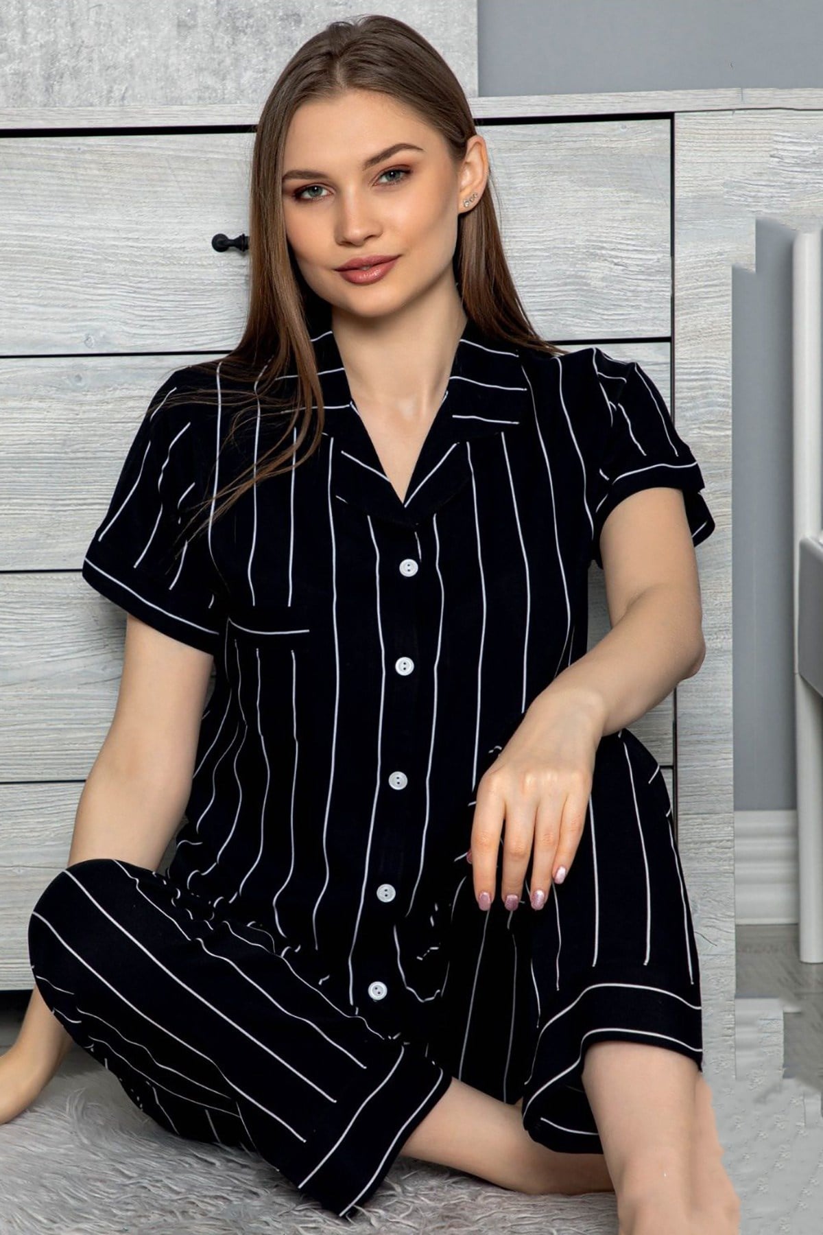 Polat Yıldız 60407 Önden Düğmeli Lohusa Pijama Takımı