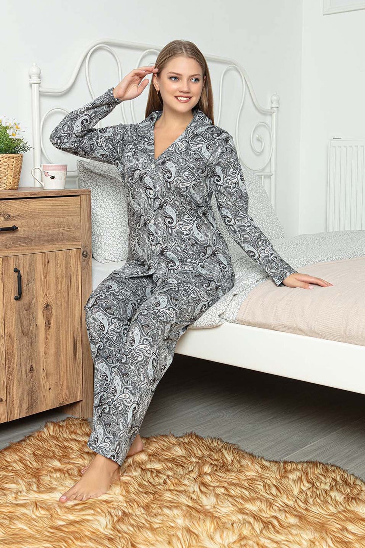 Polat Yıldız 70110 Önden Düğmeli Lohusa Pijama