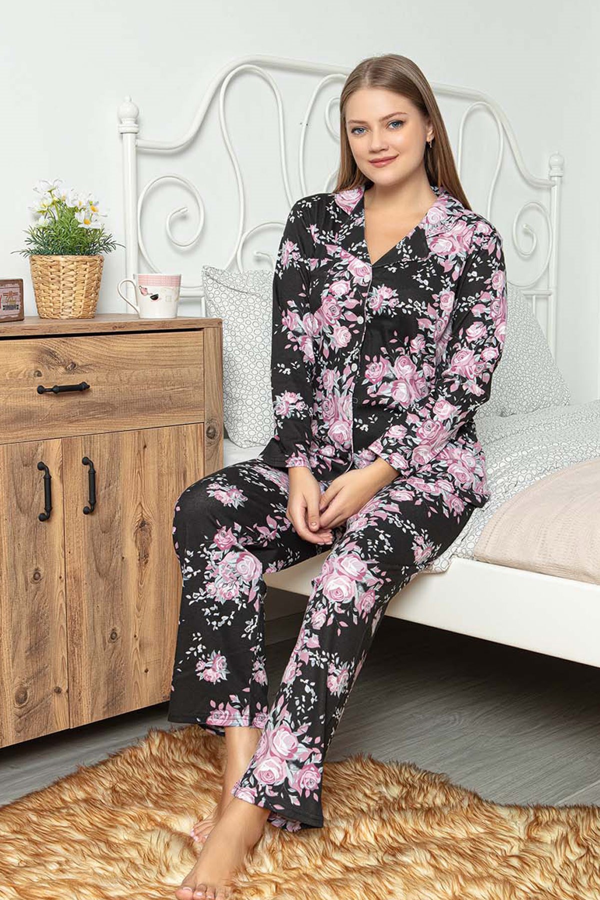 Polat Yıldız 70117 Önden Düğmeli Lohusa Pijama