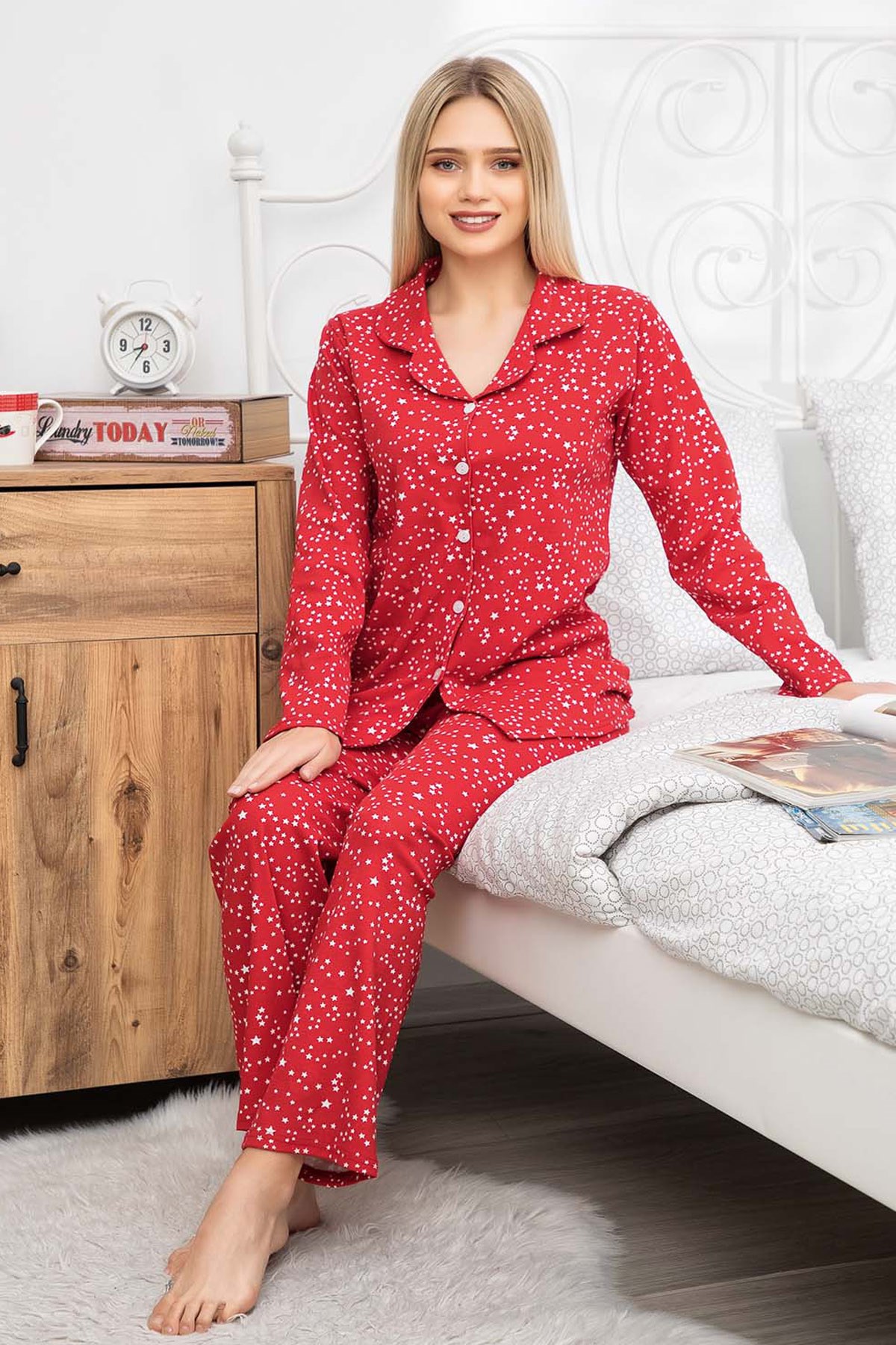 Polat Yıldız 70122 Önden Düğmeli Lohusa Pijama