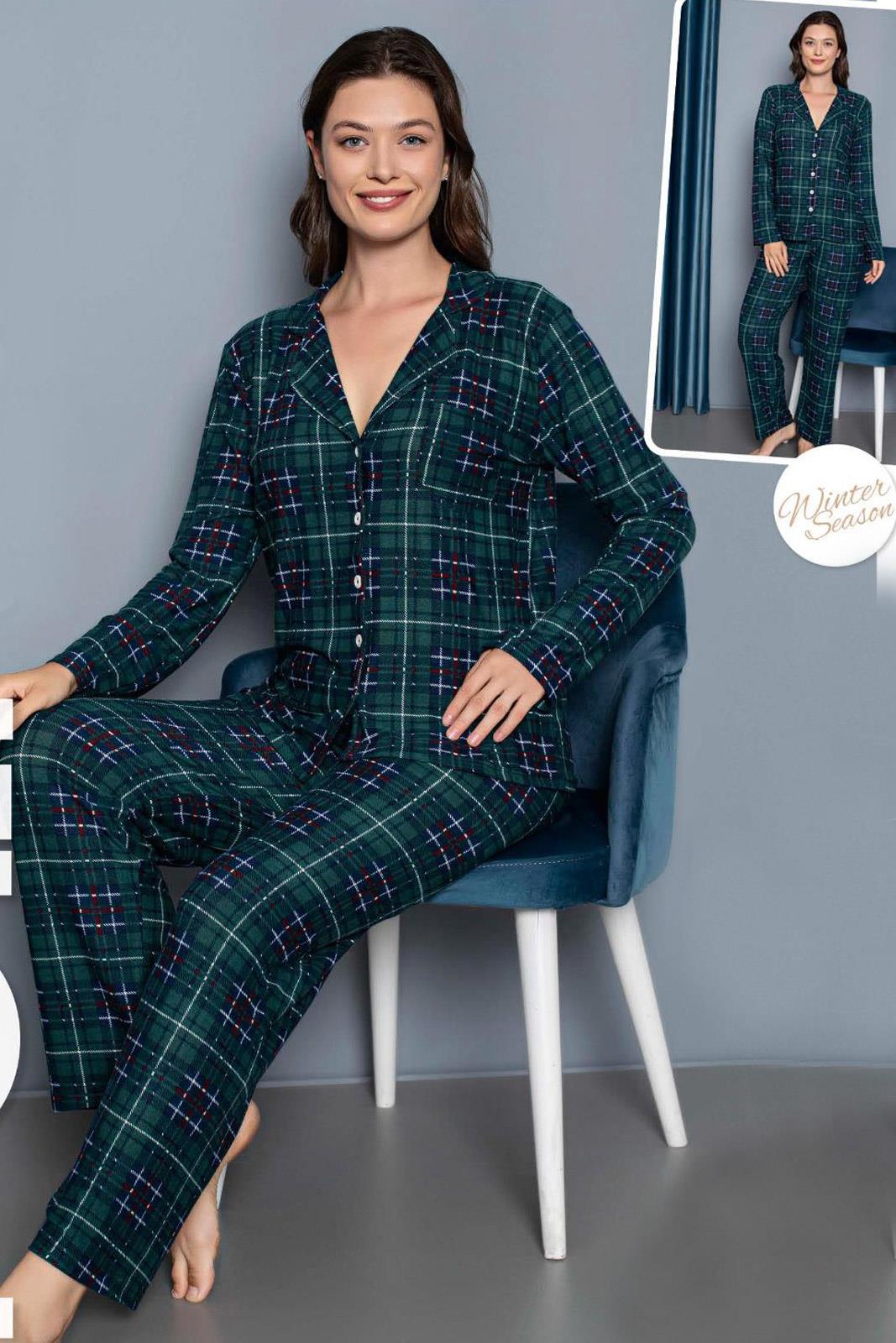 Polkan 11031Önden Düğmeli Lohusa Pijama Takımı