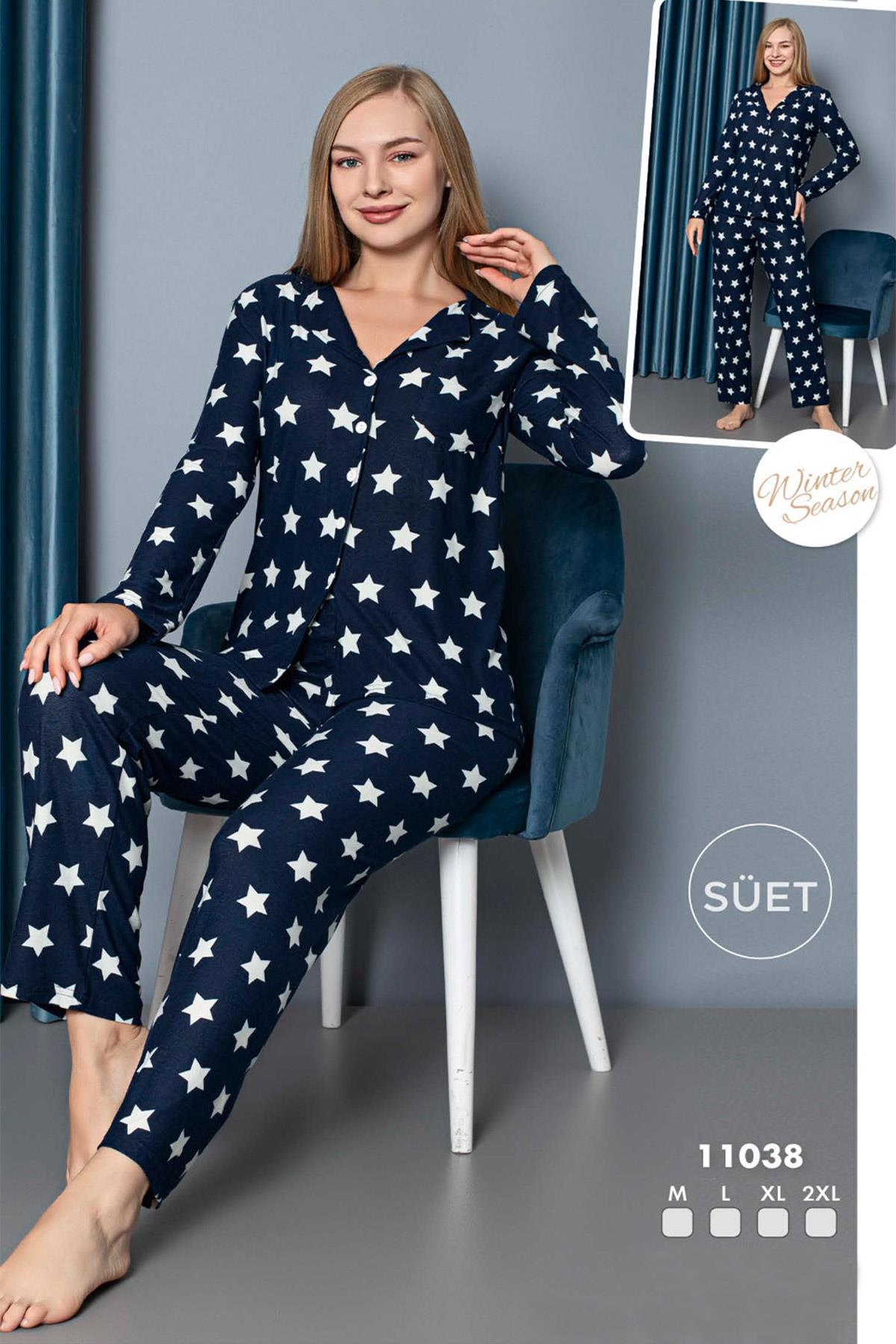 Polkan 11038 Önden Düğmeli Lohusa Pijama Takımı