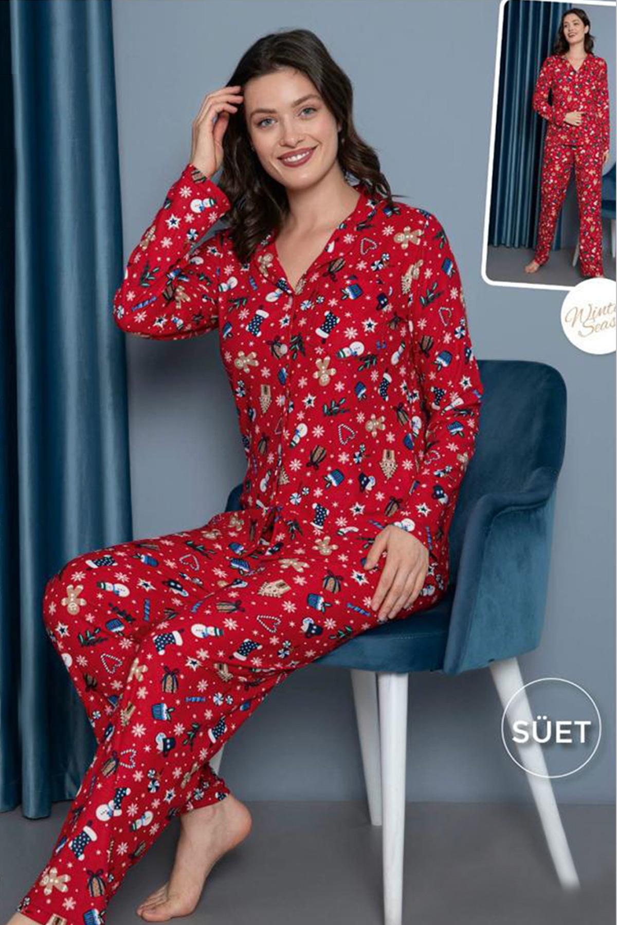 Polkan 11050 Önden Düğmeli Lohusa Pijama Takımı