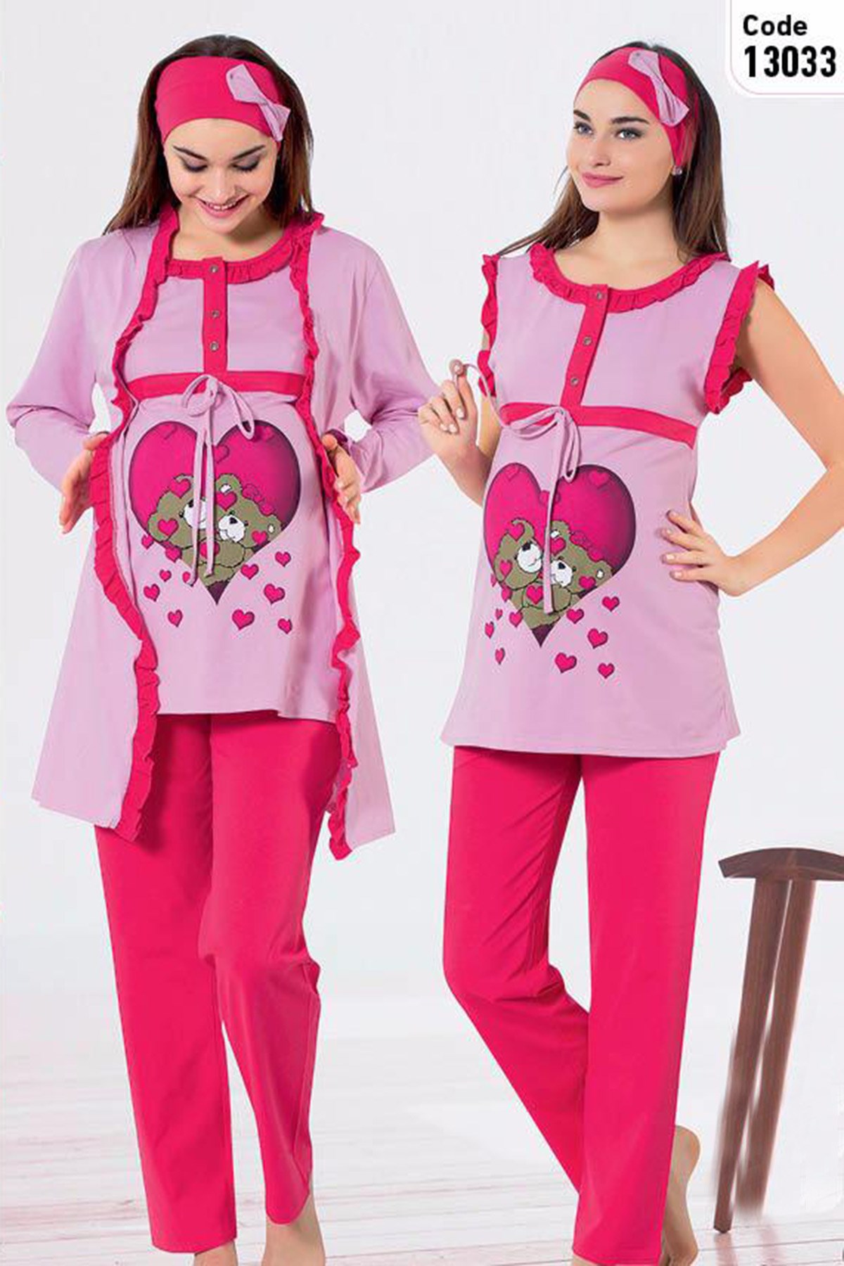 Polkan 13033 Sabahlıklı Lohusa Pijama Takımı