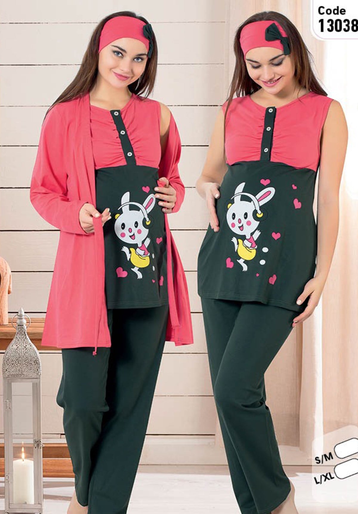 Polkan 13038 Sabahlıklı Lohusa Pijama Takımı