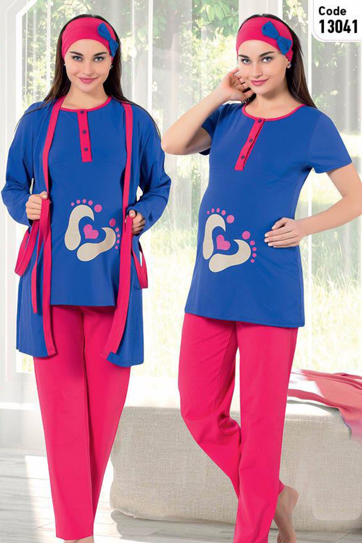 Polkan 13041 Sabahlıklı Lohusa Pijama Takımı