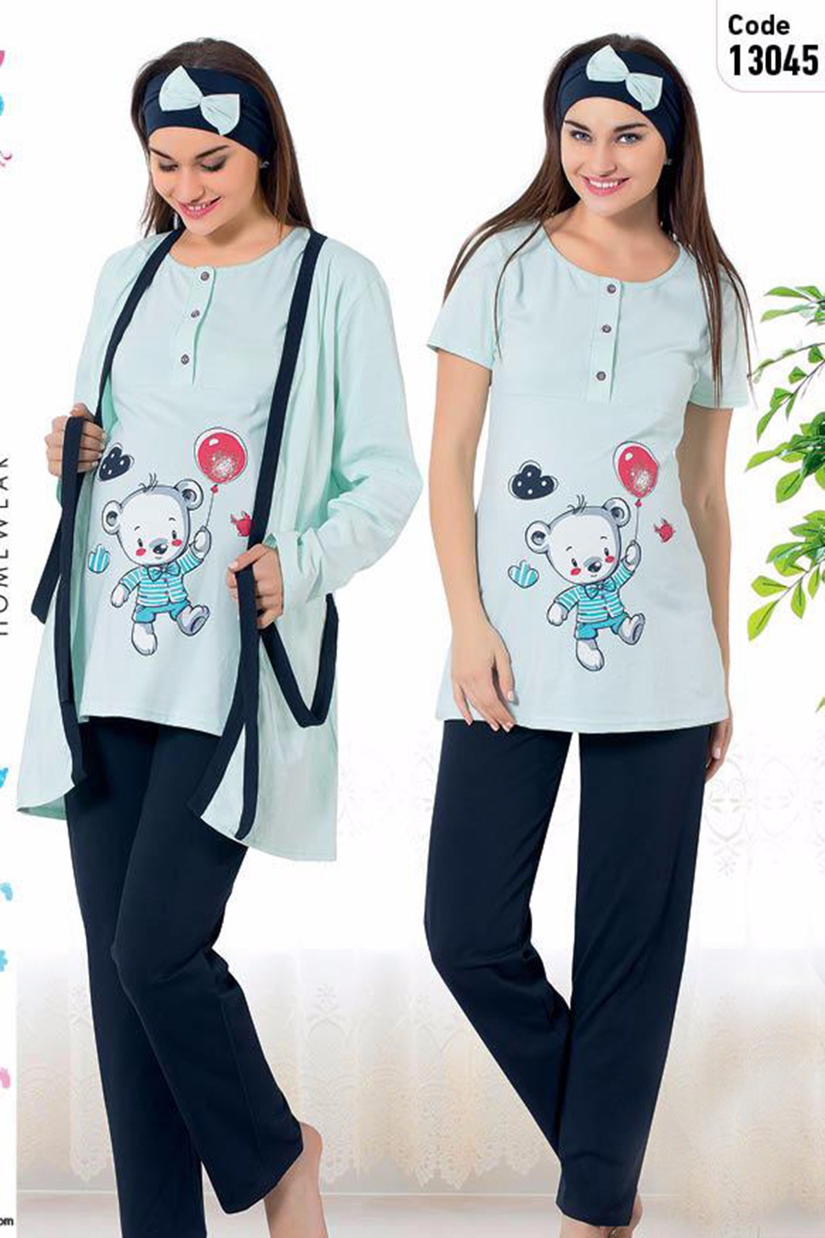 Polkan 13045 Sabahlıklı Lohusa Pijama Takımı
