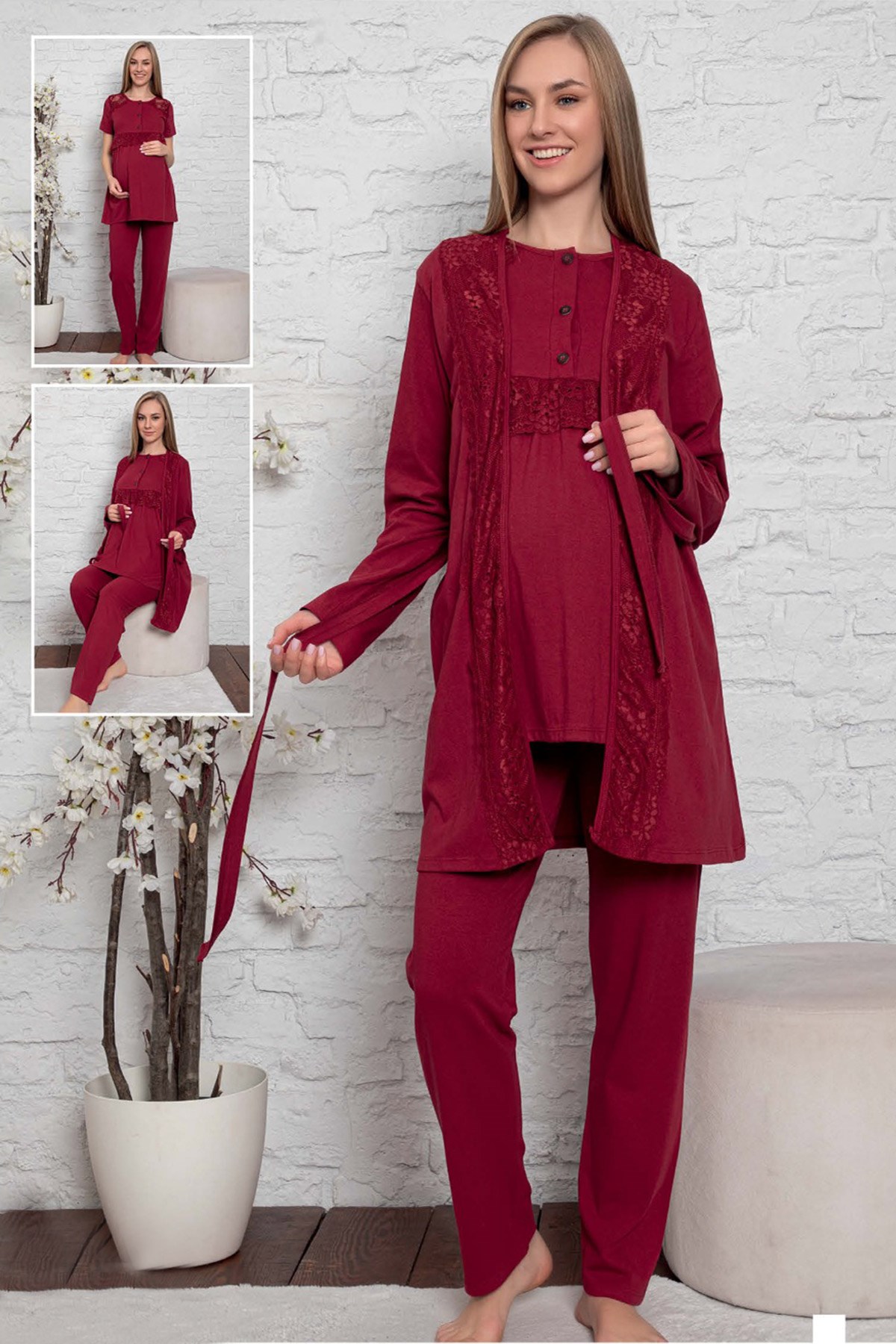 Polkan 13127 New Mom Sabahlıklı Lohusa Pijama Takımı