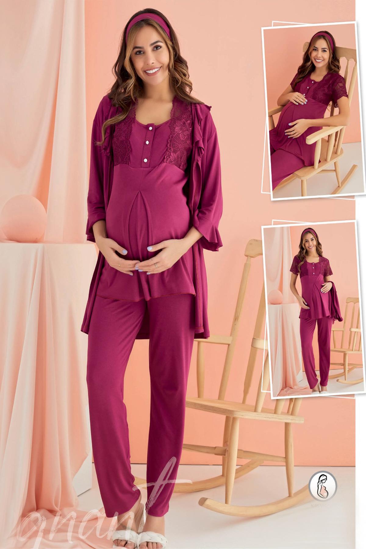 Polkan 36016 Mom Sabahlıklı Lohusa Pijama Takımı