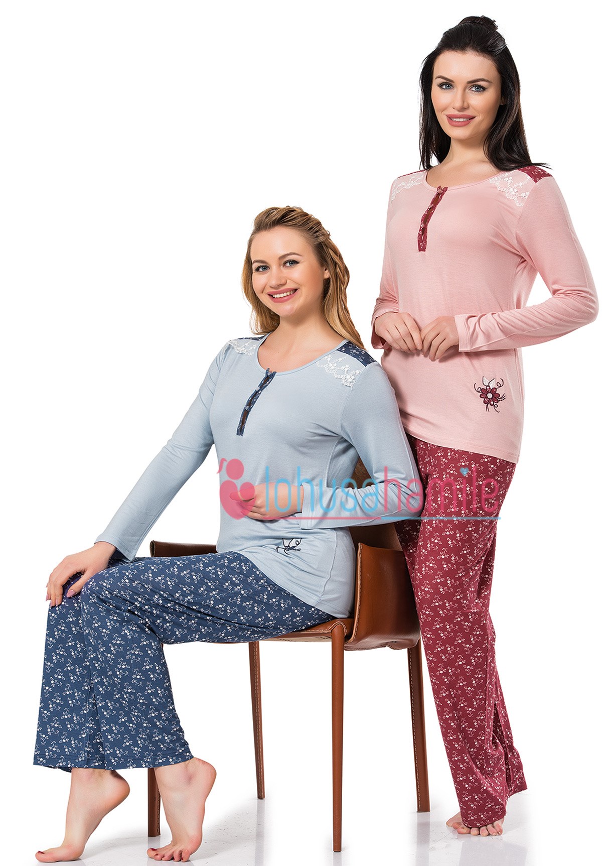 Rozalinda 1925 Çiçek Desenli Lohusa Pijama Takımı