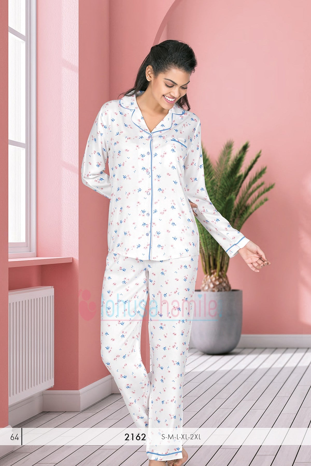 Rozalinda 2162 Önden Düğmeli Lohusa Pijama Takımı