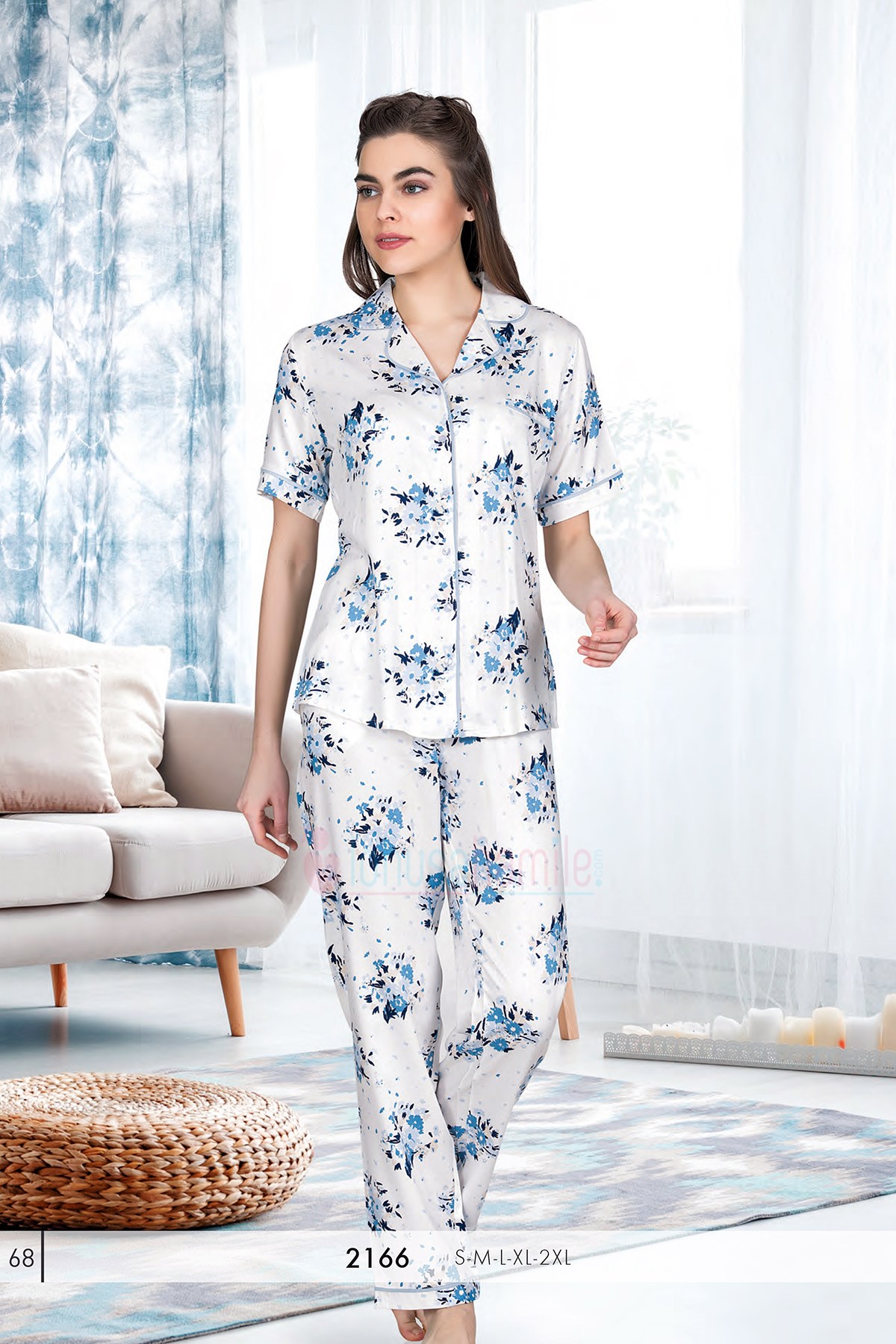 Rozalinda 2166 Önden Düğmeli Lohusa Pijama Takımı