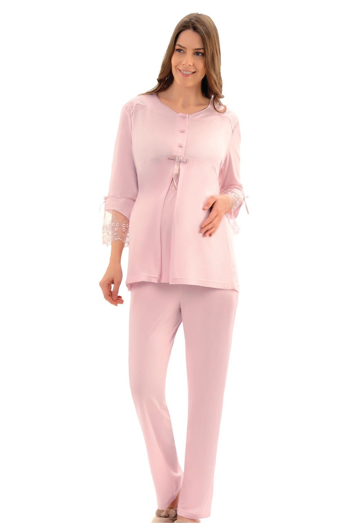 Şahnur 2210 Dantel Detaylı Lohusa Pijama