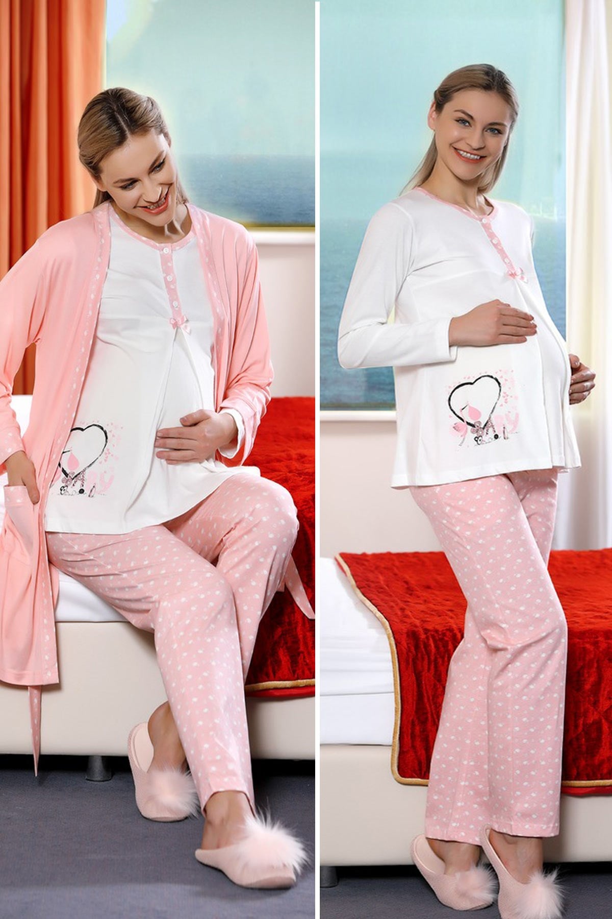Style 711 Sabahlıklı Lohusa Pijama Takımı