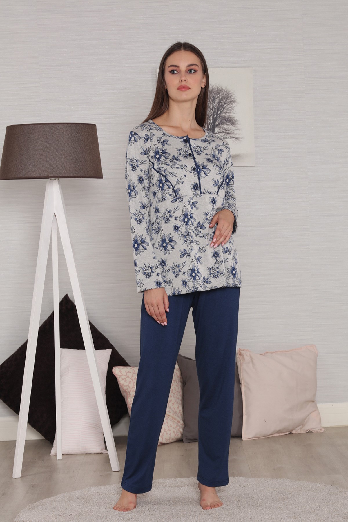 Tuba 282 Blomma Lohusa Pijama Takımı