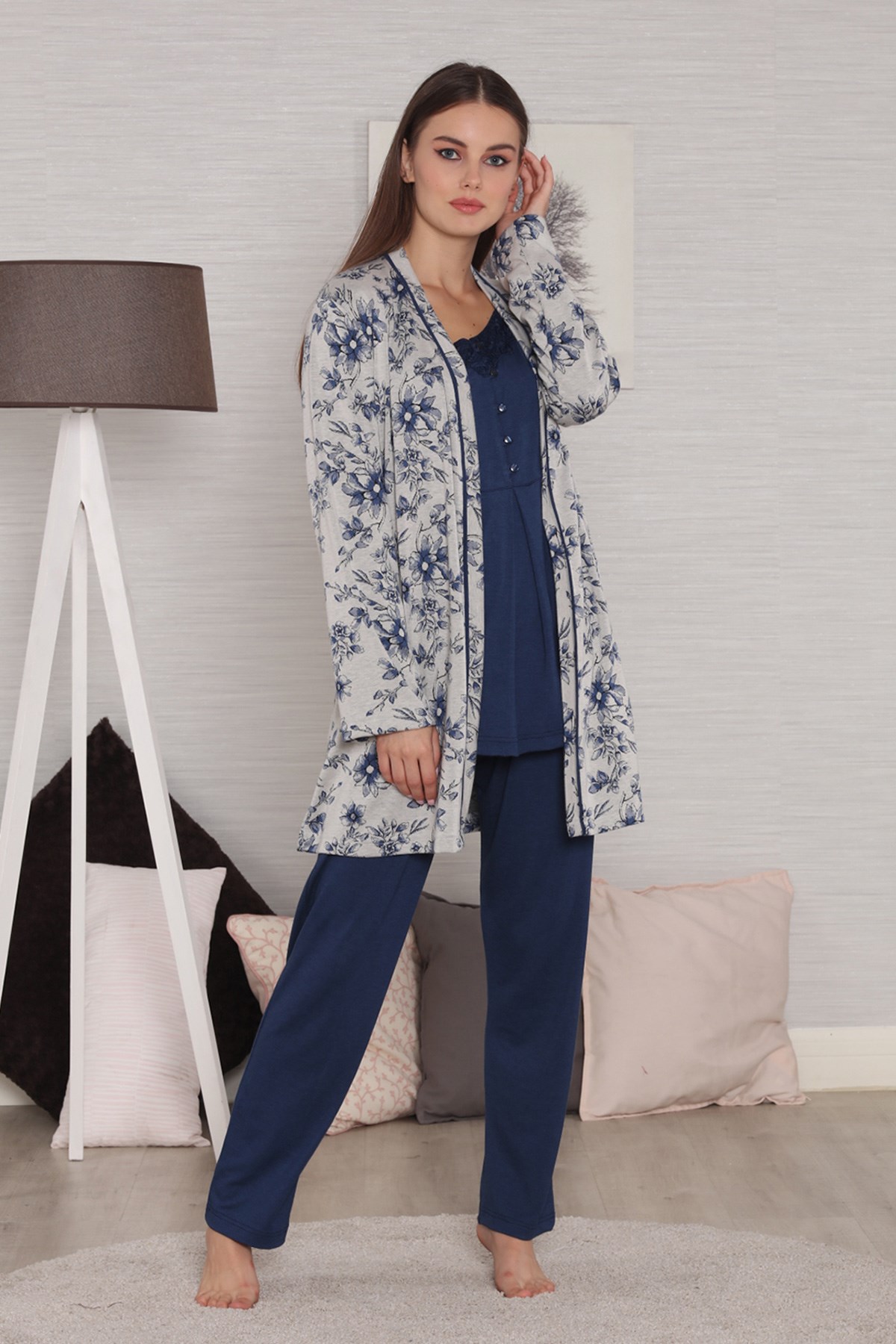 Tuba 553 Blomma Sabahlıklı Lohusa Pijama