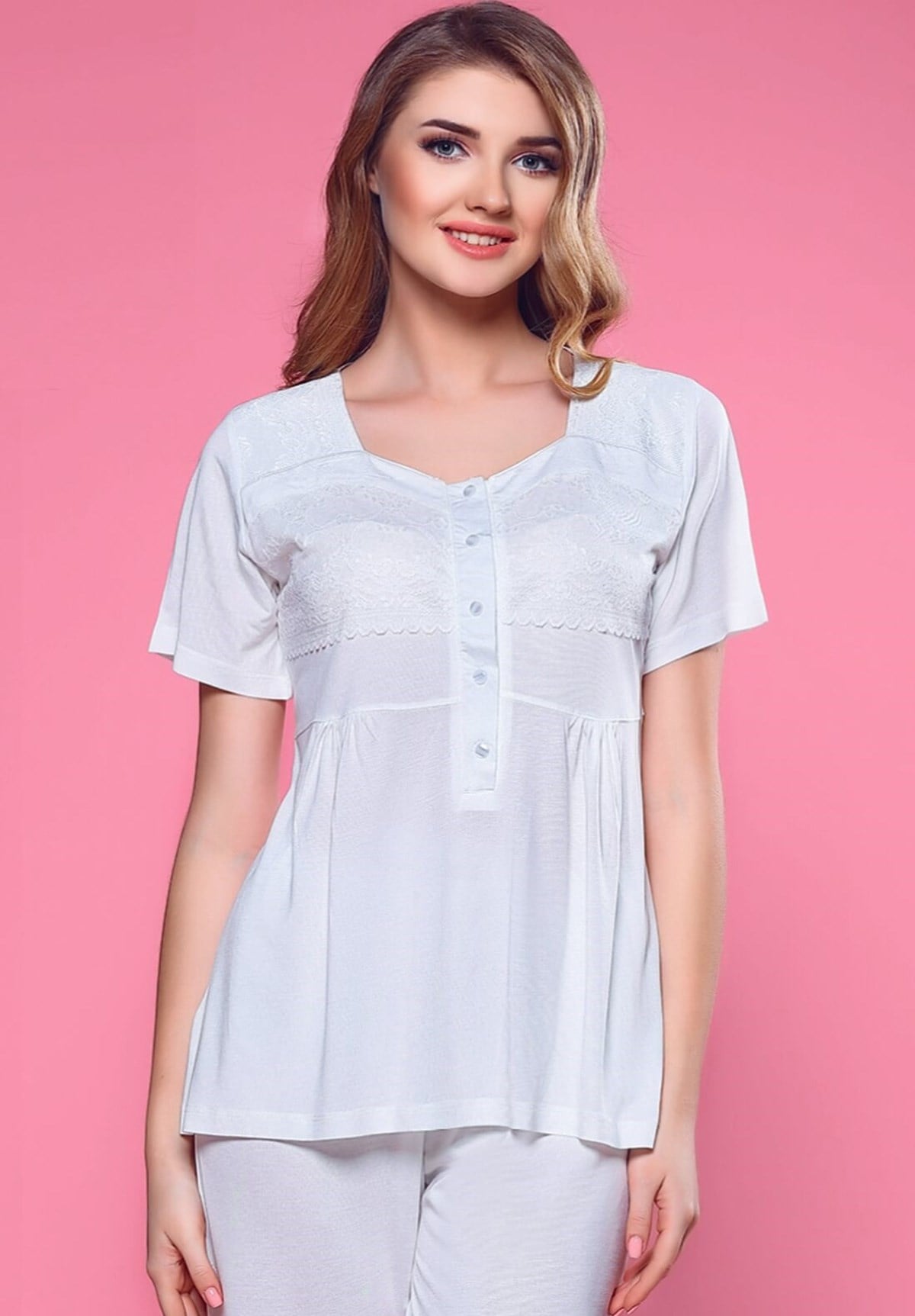 Tuba 9203 Düğmeli Lohusa Pijama Takımı