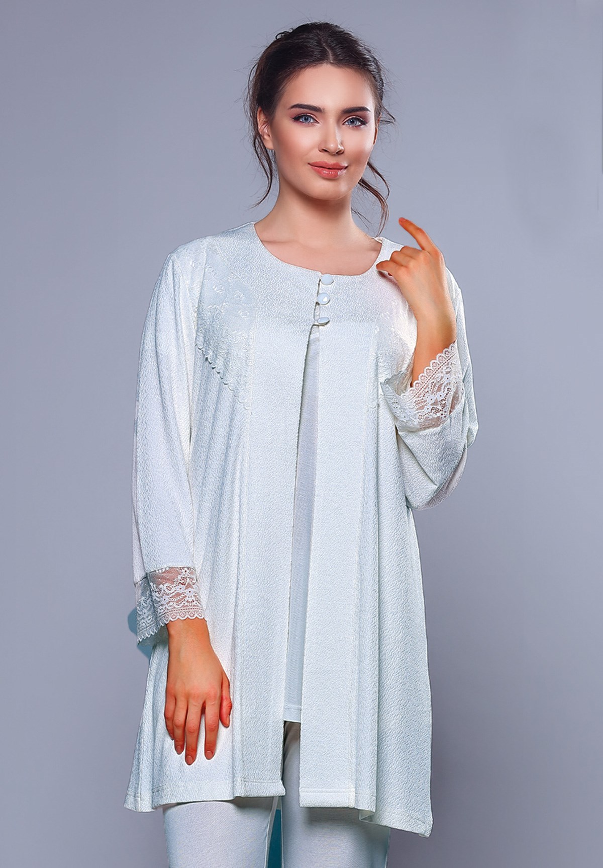 Tuba 9501 Sabahlıklı Lohusa Pijama Takımı