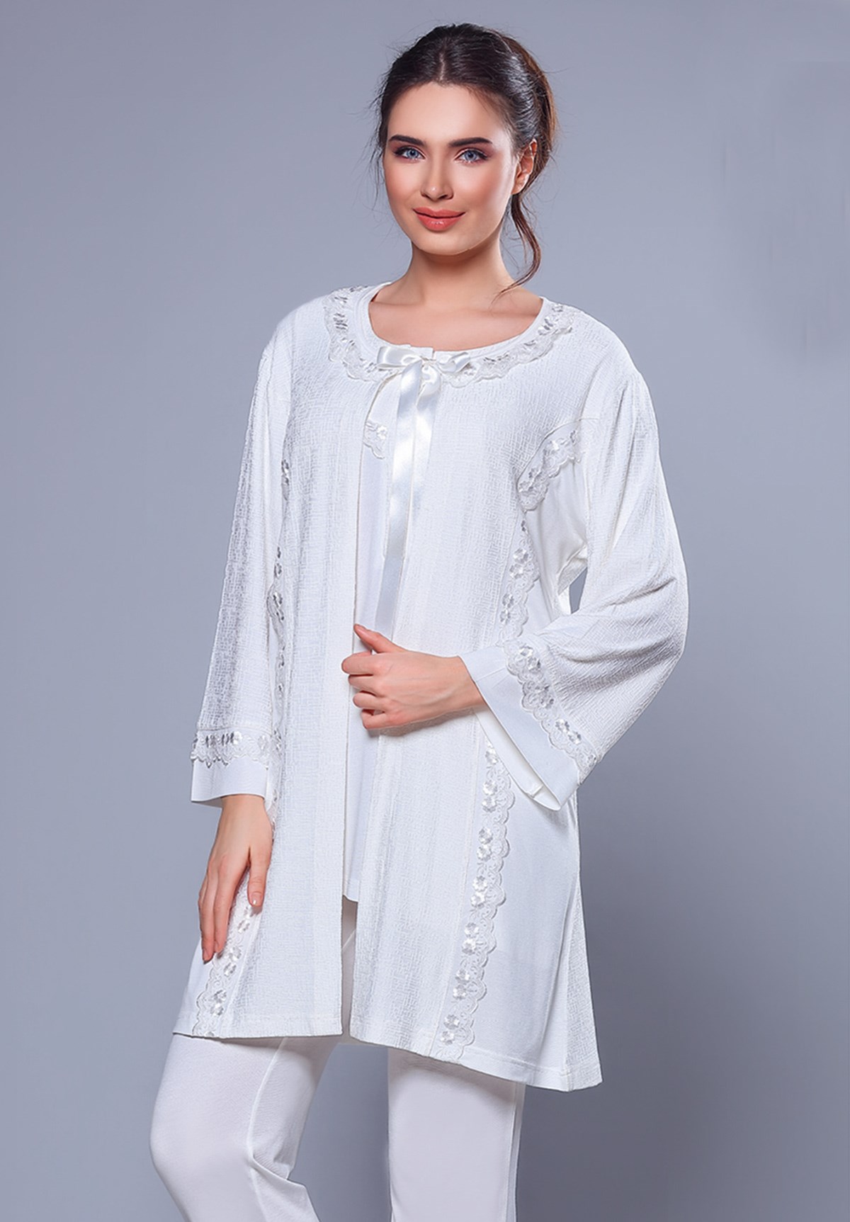 Tuba 9505 Dantel İşlemeli Lohusa Pijama Takımı