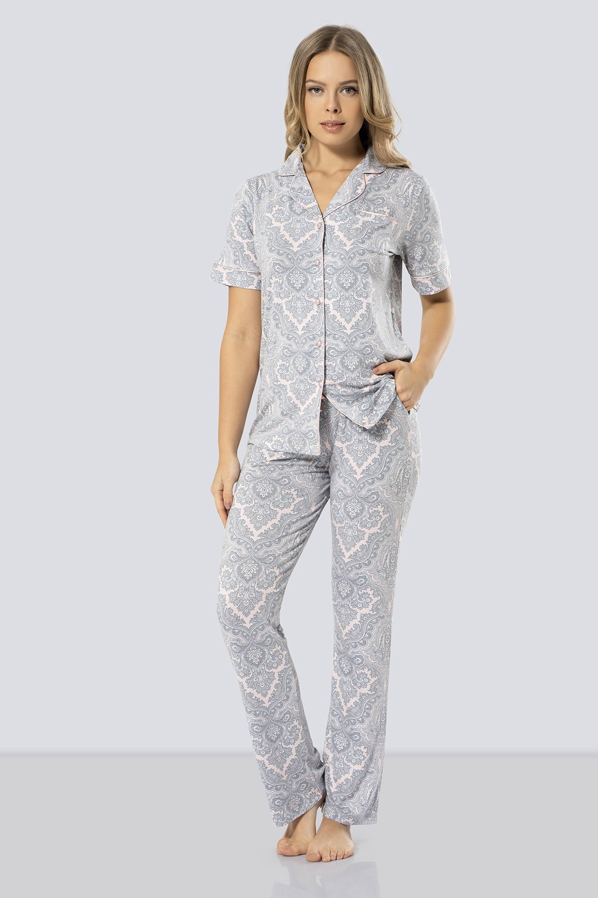 Türen 3297 Önden Düğmeli Lohusa Pijama