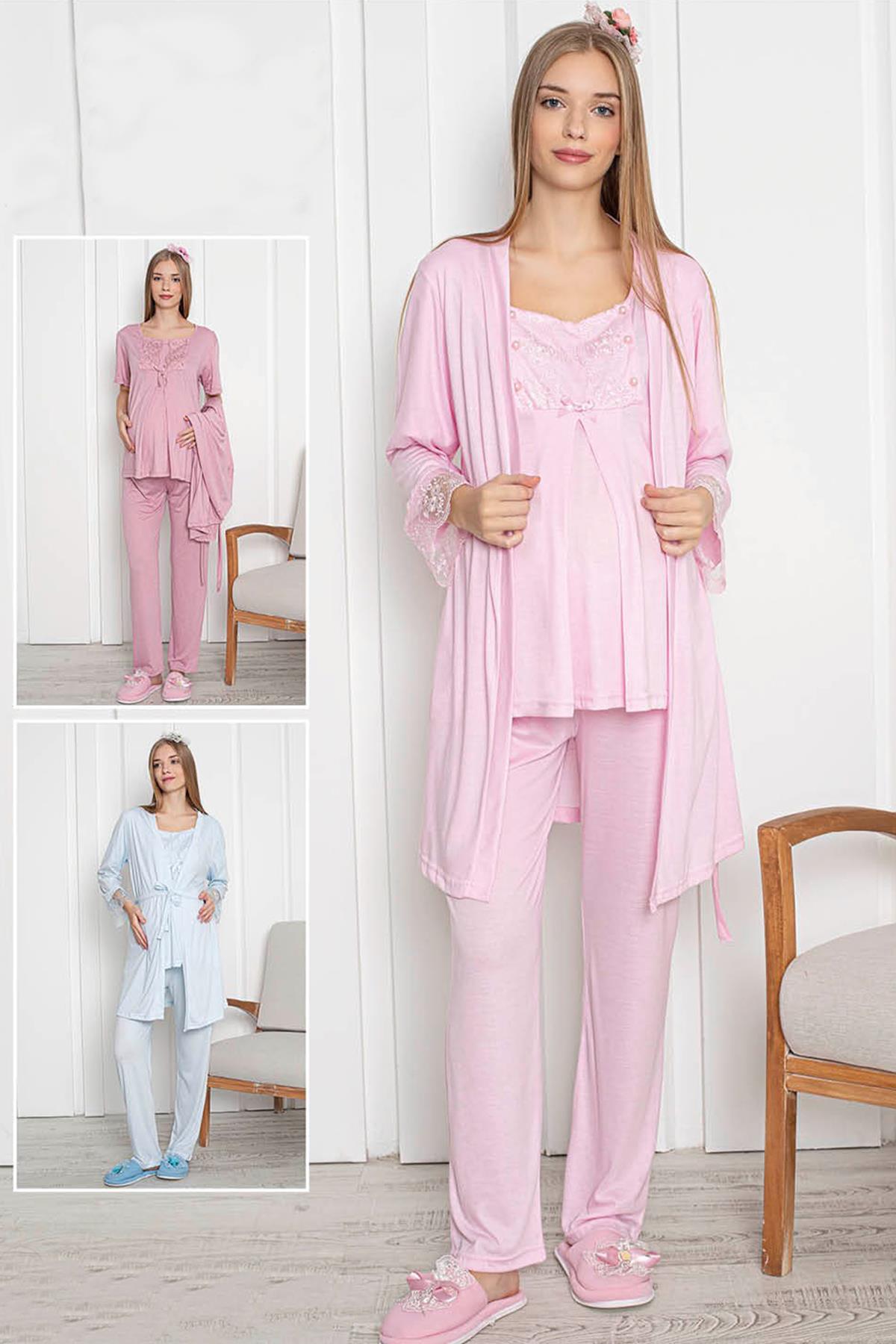 Zmt Collection 10550 Sabahlıklı Lohusa Pijama Takımı
