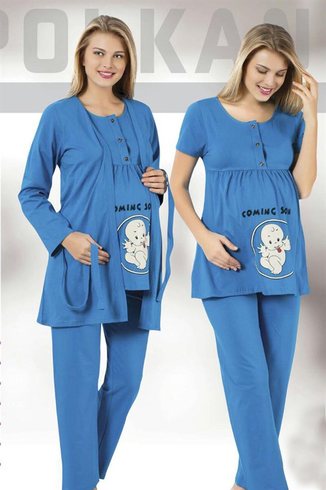 Polkan 13009 Sabahlıklı Lohusa Pijama Takımı