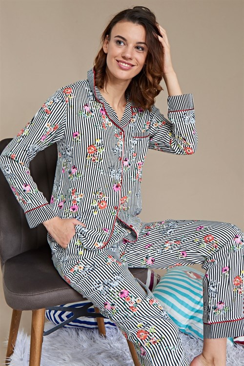 Bambaşka BB29010 Önden Düğmeli Lohusa Pijama Takımı