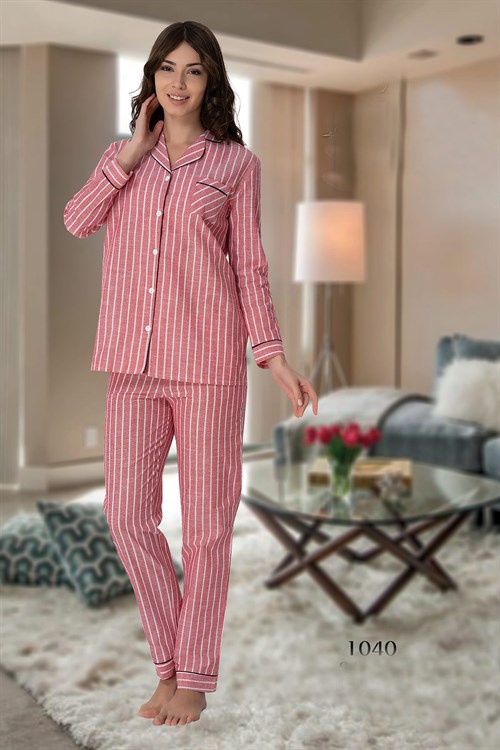 Effortt 1040 Önden Düğmeli Lohusa Pijama Takımı